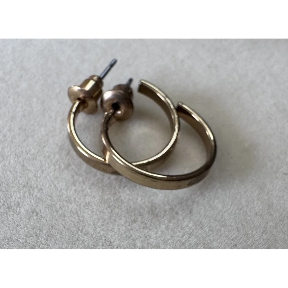 Sterling Silver Gold Plated Hoop Earrings Small Bohemian Lightweight EUC